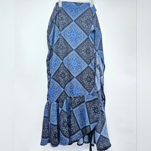 LIRA Elsa Wrap Skirt Navy Blue Size M
